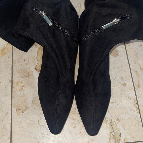 NWT ZARA BLACK KNEE HIGH SUEDE BOOTS - Picture 12 of 14